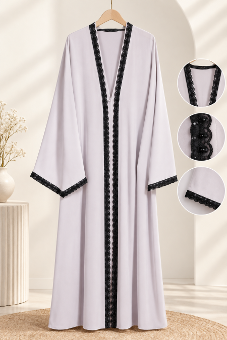 Premium Party Wear Abaya – Elegant Lace Design